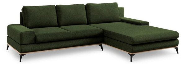 Fľaškovozelená rozkladacia rohová pohovka Windsor & Co Sofas Planet, pravý roh