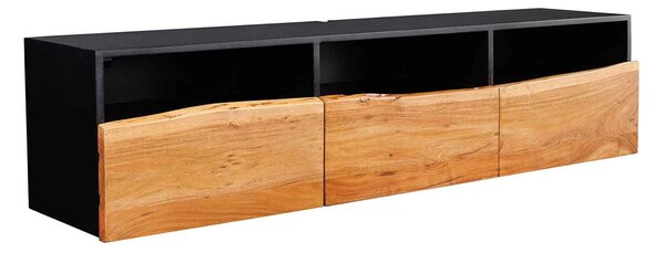 Dizajnový závesný TV stolík Maalik 140 cm akácia