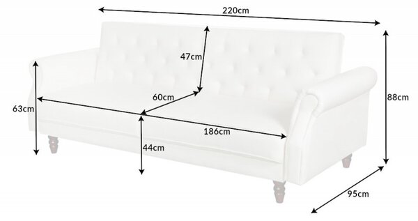 Dizajnová sedačka Scarlet Belle II - 220 cm rozkladacia - prírodná