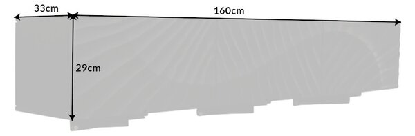 Dizajnový závesný TV stolík Shayla 160 cm čierne mango