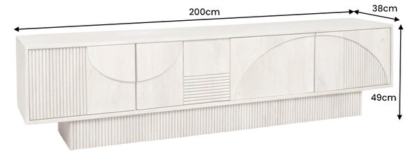 Dizajnový TV stolík Movement 200 cm mango