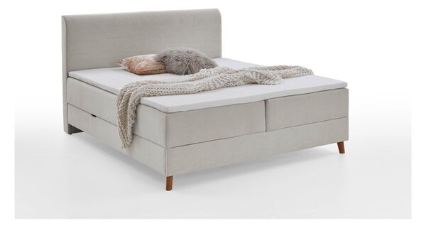 Béžová boxspring posteľ s úložným priestorom 180x200 cm Memphis - Meise Möbel