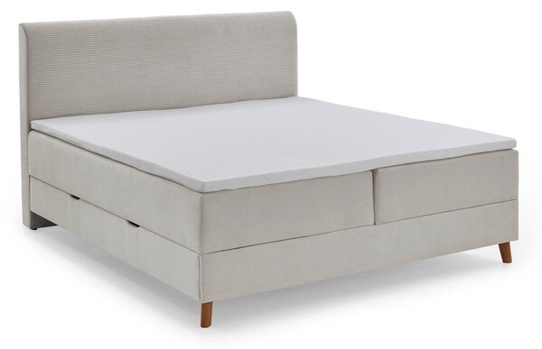 Béžová boxspring posteľ s úložným priestorom 180x200 cm Memphis - Meise Möbel