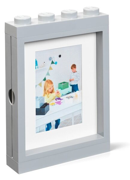 Sivý rámček na fotku LEGO®, 19,3 x 26,8 cm