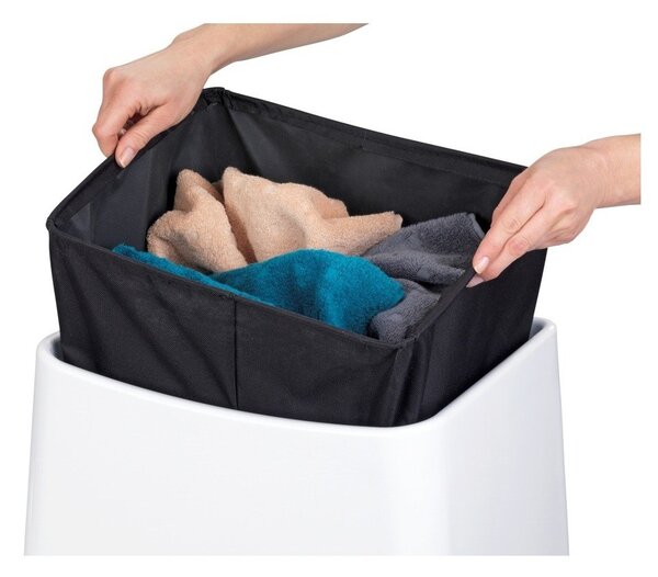Biela taburetka s úložným priestorom Wenko Wing, 33 l