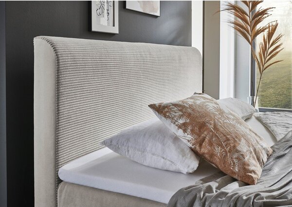 Béžová boxspring posteľ s úložným priestorom 180x200 cm Memphis - Meise Möbel