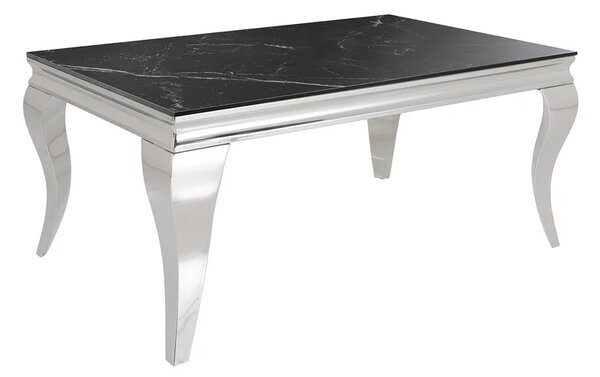 Dizajnový konferenčný stolík Rococo 100 cm čierny / strieborný