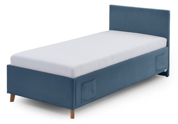 Modrá čalúnená detská posteľ s úložným priestorom s roštom 90x200 cm Cool – Meise Möbel