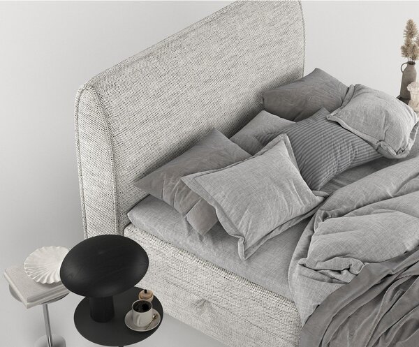 Svetlosivá boxspring posteľ s úložným priestorom 200x200 cm Melba – Maison de Rêve