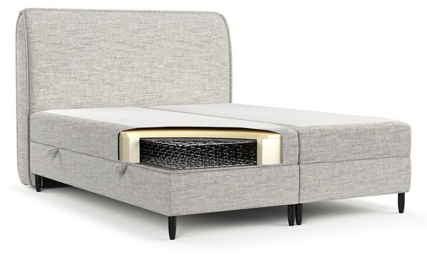 Svetlosivá boxspring posteľ s úložným priestorom 200x200 cm Melba – Maison de Rêve