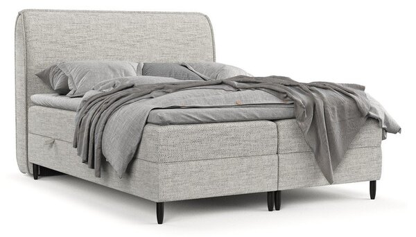 Svetlosivá boxspring posteľ s úložným priestorom 200x200 cm Melba – Maison de Rêve