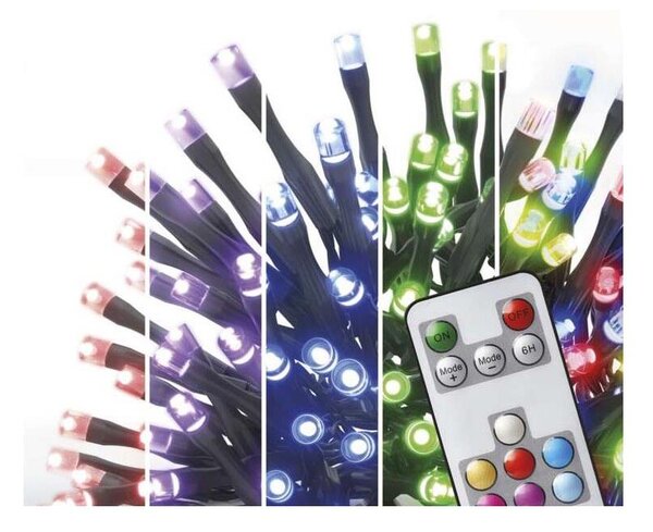 LED RGB Vianočná vonkajšia reťaz 96xLED/72 módov 13m IP44 + diaľkové ovládanie