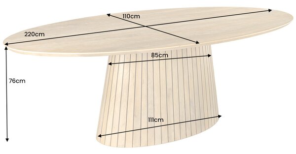 Oválny jedálenský stôl Movement 220 cm mango