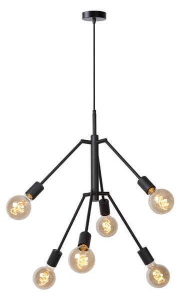 Lucide 21424/06/30 závesné stropné svietidlo Lester 6x40W | E27 - čierna, stmievateľné