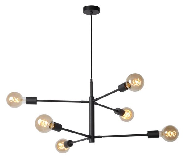Lucide 21424/06/30 závesné stropné svietidlo Lester 6x40W | E27 - čierna, stmievateľné