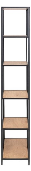 Čierna/prírodná knižnica v dekore duba 77x185 cm Seaford – Actona