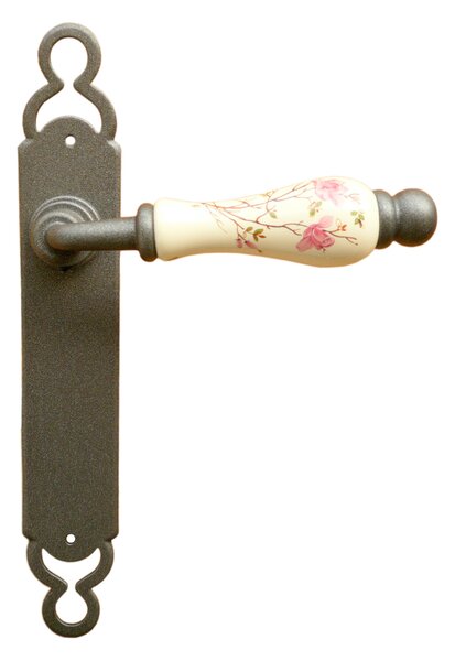 GALBUSERA Kovaná kľučka 1-10 - PZ, 72 mm, porcelán D5, antická čierna