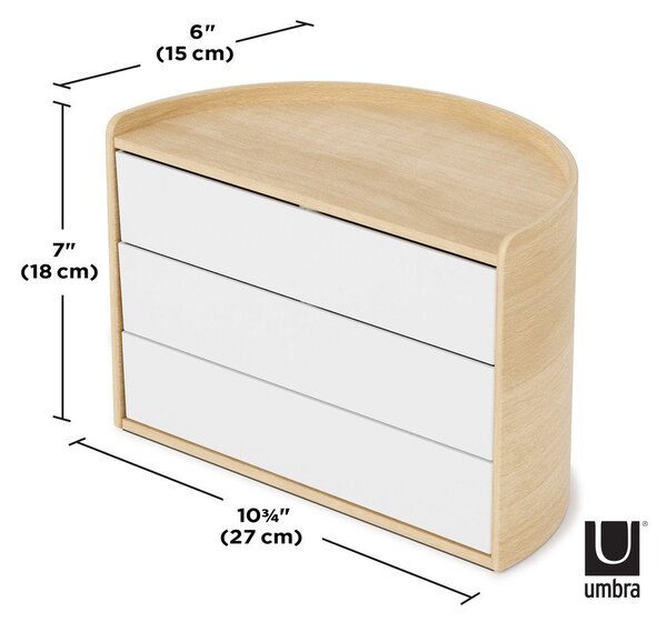 Kúpeľňový organizér otočný v prírodnej farbe Moona – Umbra