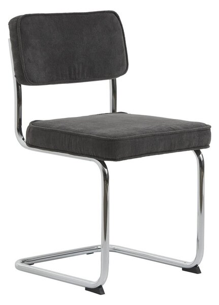 Sivá menčestrová jedálenská stolička Rupert – Unique Furniture