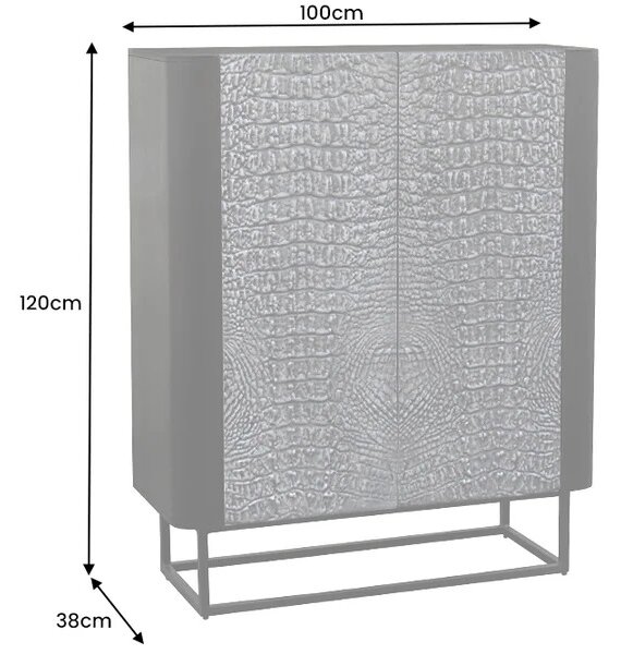 Dizajnová vysoká komoda Helvius 120 cm sivá / čierna
