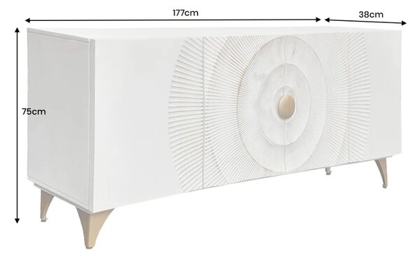 Dizajnová komoda Venetia 177 cm biele mango