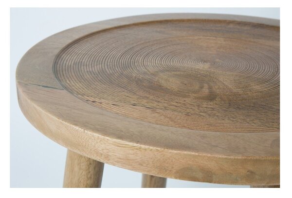 Odkladací stolík z mangového dreva Zuiver Dendron, Ø 43 cm