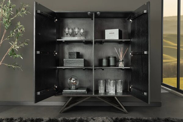 Dizajnová vysoká komoda Quillon III 120 cm prírodný kameň