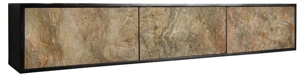Dizajnový závesný TV stolík Quillon III 160 cm prírodný kameň