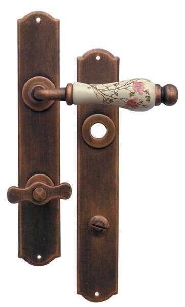 GALBUSERA Kovaná kľučka 2-10 - PZ, 72 mm, antická čierna, porcelán D5