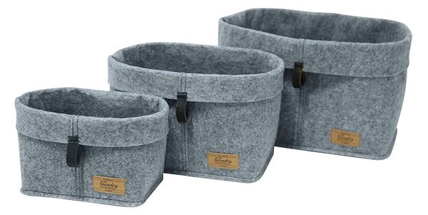 Sivý textilný organizér Wenko Felt, 30 x 18 cm