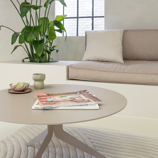 Taupe kovový okrúhly konferenčný stolík ø 76 cm Daley – Spinder Design
