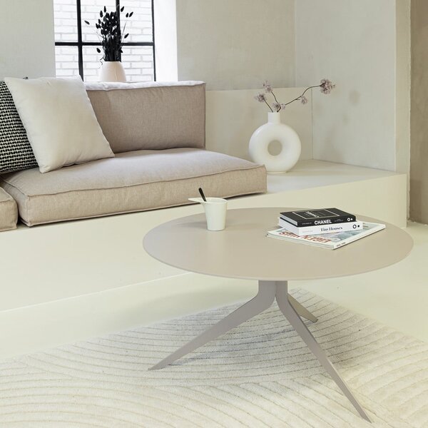 Taupe kovový okrúhly konferenčný stolík ø 76 cm Daley – Spinder Design