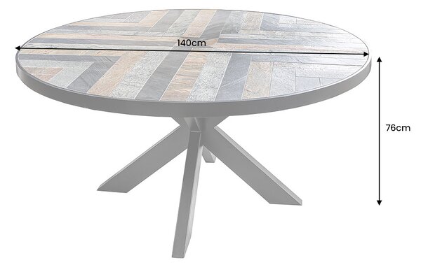 Okrúhly jedálenský stôl Quillon 140 cm prírodný kameň