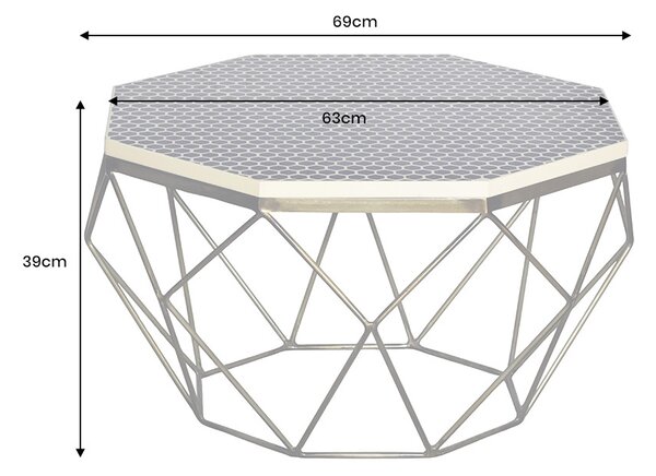Dizajnový konferenčný stolík Beiwen 69 cm čierno-biely