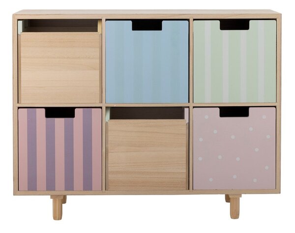Nízka detská komoda z masívu paulownie v prírodnej farbe 25,5 x88, 5 cm Calle – Bloomingville Mini