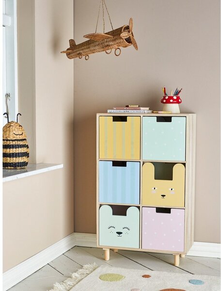 Nízka detská komoda z masívu paulownie v prírodnej farbe 25,5 x88, 5 cm Calle – Bloomingville Mini