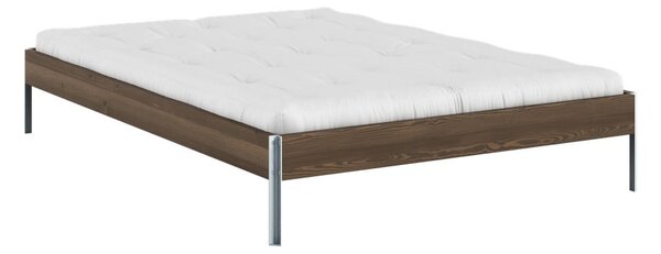 Hnedá dvojlôžková posteľ z borovicového dreva s roštom 140x200 cm Core – Karup Design