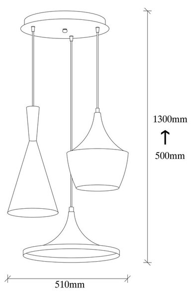 Čierne/v medenej farbe závesné svietidlo s kovovým tienidlom ø 51 cm Elmas – Opviq lights