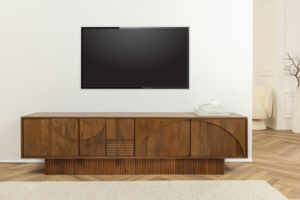 Dizajnový TV stolík Movement 200 cm hnedé mango