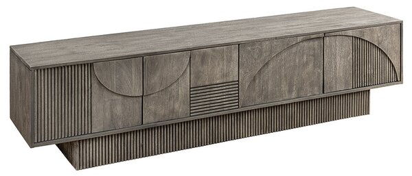 Dizajnový TV stolík Movement 200 cm sivé dymové mango
