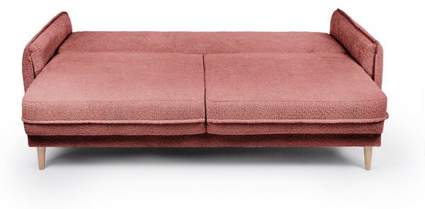 Červená rozkladacia pohovka z textílie buklé 215 cm Patti – Selection