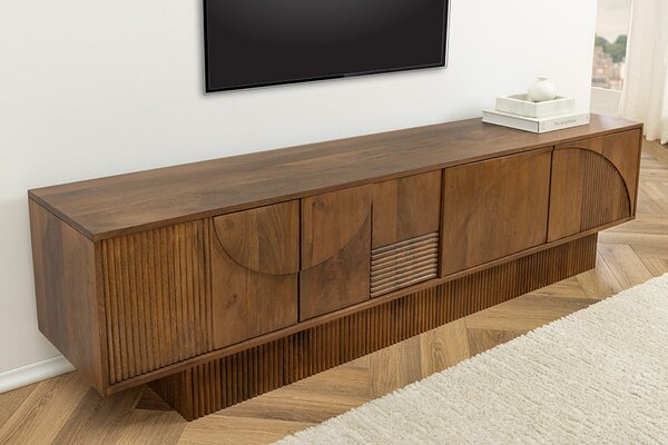 Dizajnový TV stolík Movement 200 cm hnedé mango
