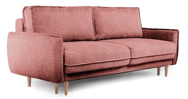 Červená rozkladacia pohovka z textílie buklé 215 cm Patti – Selection