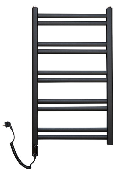 Regnis Retro, vykurovacie teleso 440x900mm so stredovým pripojením 50mm, 436W, čierna matná, RETRO90/40/D5/BLACK