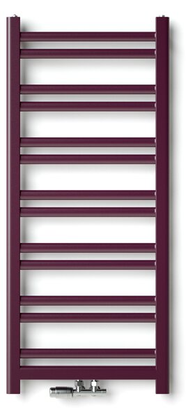 Regnis Retro, vykurovacie teleso 300x1100mm so stredovým pripojením 50mm, 444W, čierna matná, RETRO110/30/D5/BLACK