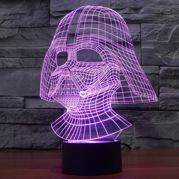 Beling 3D detská LED lampa, Darth Vader , nočné svetlo pre deti, 16 farieb S1