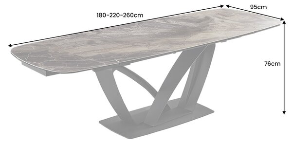 Rozťahovací keramický stôl Vallerina 180-220-260 cm taupe