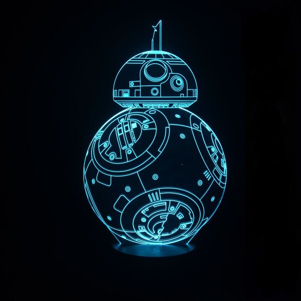 Beling 3D lampa, BB-8, 7 farebná S418