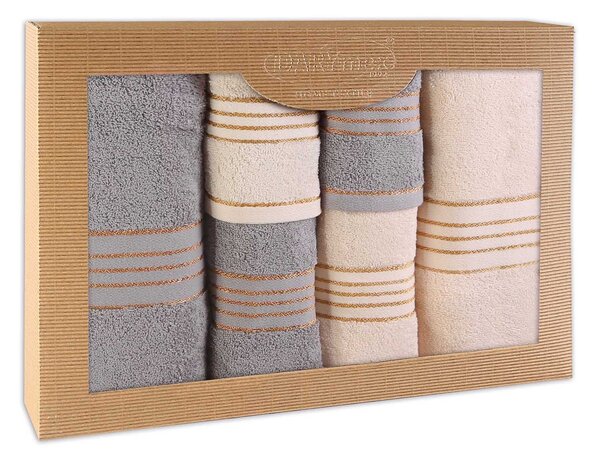 BAVLNENÉ UTERÁKY TIWANO SADA 2 KS 30X50 CM, 2 KS 50X90 CM, 2 KS 70X140 CM VIACFAREBNÁ