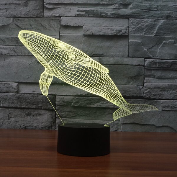Beling 3D lampa, Veľryba, 7 farebná S391